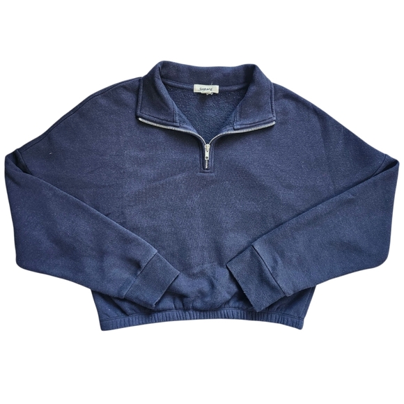 Garage Tops - Garage Cropped Oversized Half-zip Sweater In An Xs